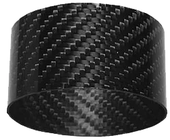 The cross-section of a carbon fiber tube made using the wrapping process.