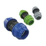 Fittings from the SR series in three different color variations.